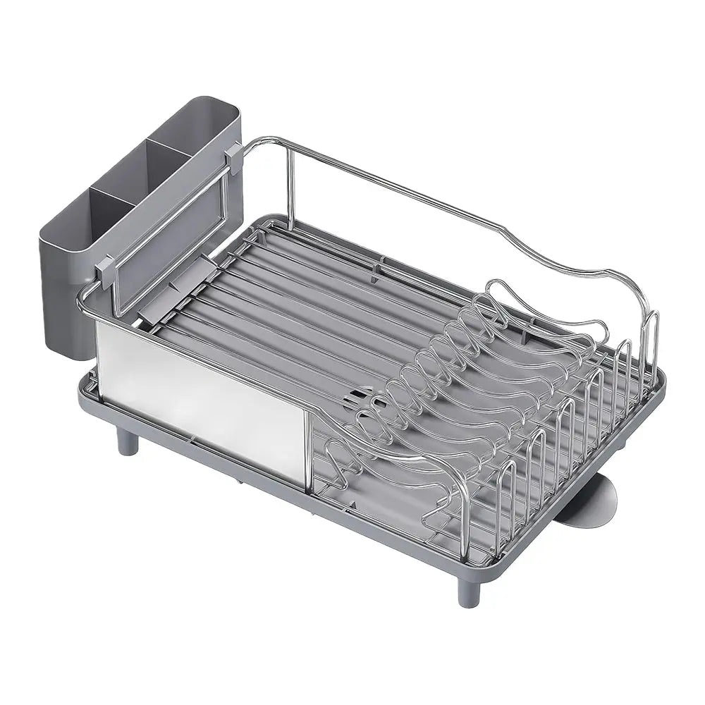 304 Stainless Steel Dish Drying Rack Large Capacity Countertop Drainer with Drainboard