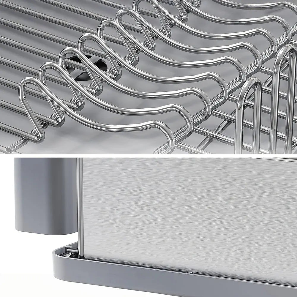 304 Stainless Steel Dish Drying Rack Large Capacity Countertop Drainer with Drainboard