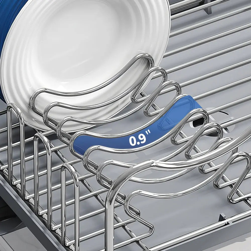 304 Stainless Steel Dish Drying Rack Large Capacity Countertop Drainer with Drainboard